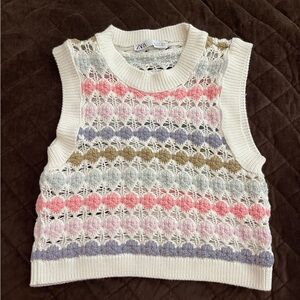 crochet cotton sweater vest from zara - size small.